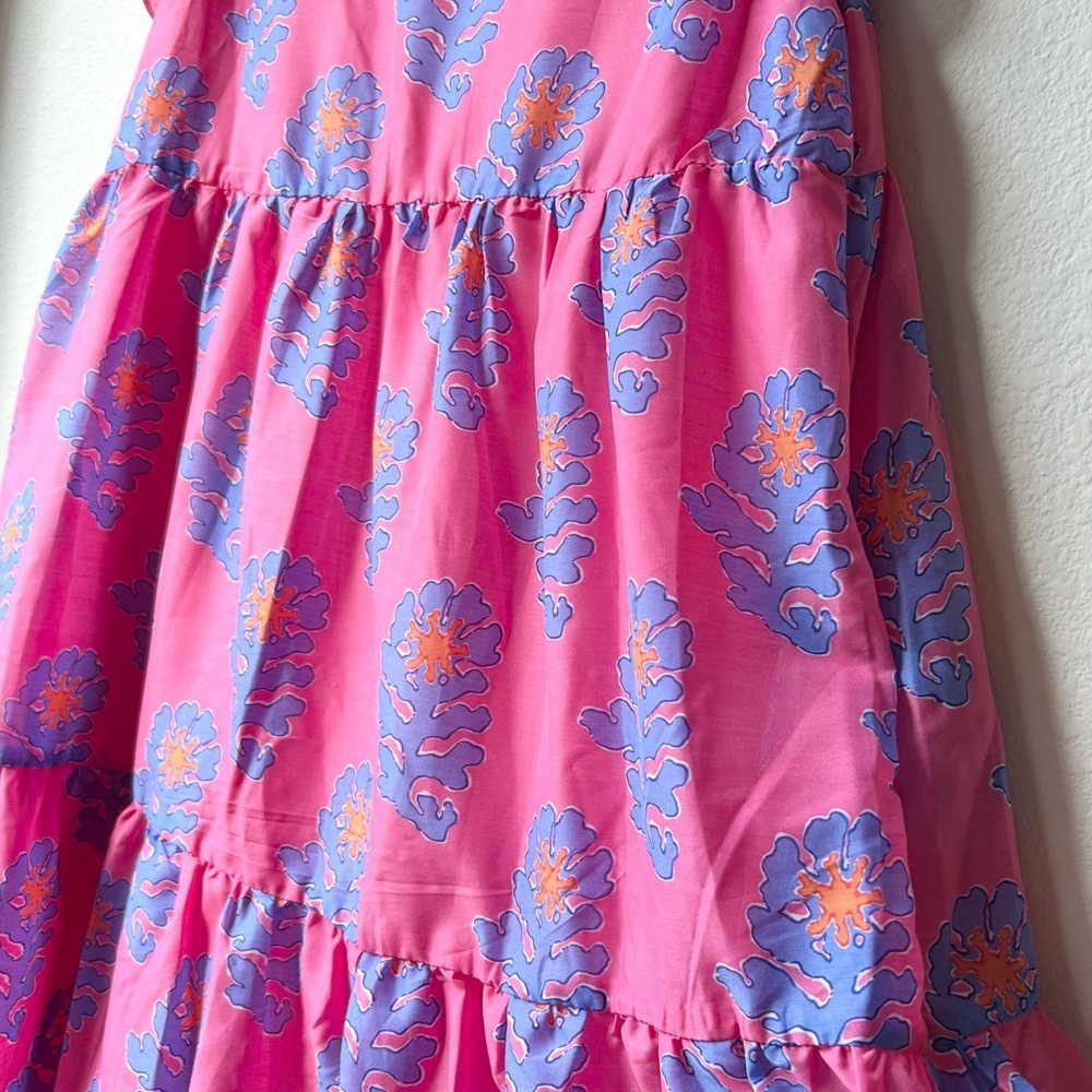NWT J.Marie Pink Blue The Piper Floral Ruffle Dress Sz S - Picture 12 of 16